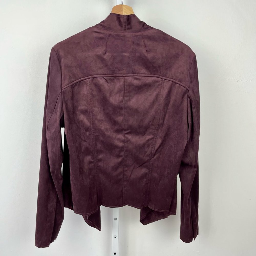 NWT Kut from the Kloth Tayanita Jacket Faux Vegan Suede Open Front Purple XL - Picture 2 of 5